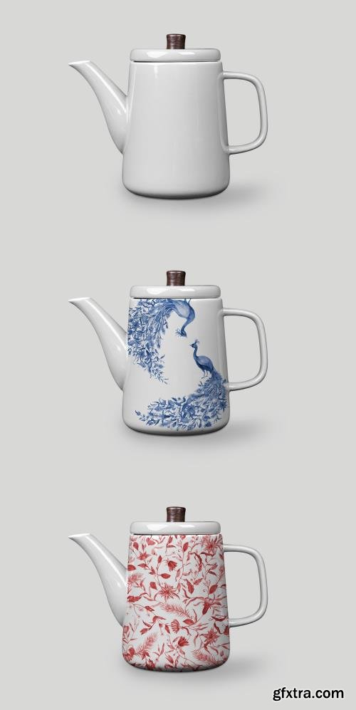 Editable Porcelain Kettle Mockup 447310407