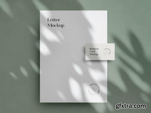 Mint Minimal Letterhead and Business Card Mockup 454422635