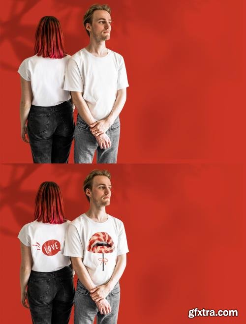 Valentine’S Couple T-Shirts Mockup 451623391