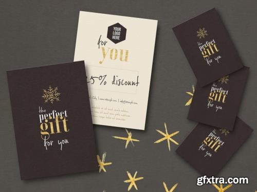 Gift Voucher Gold Christmas 459755420