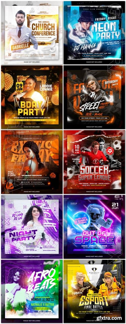 Flyer social media post, psd banner set vol 183