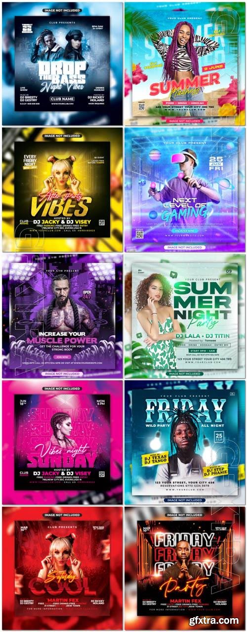 Flyer social media post, psd banner set vol 181