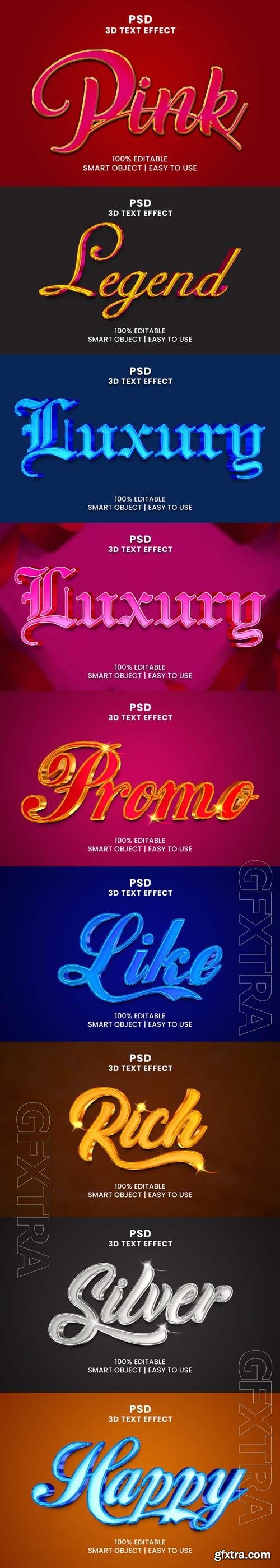 Psd style text effect editable set vol 392 