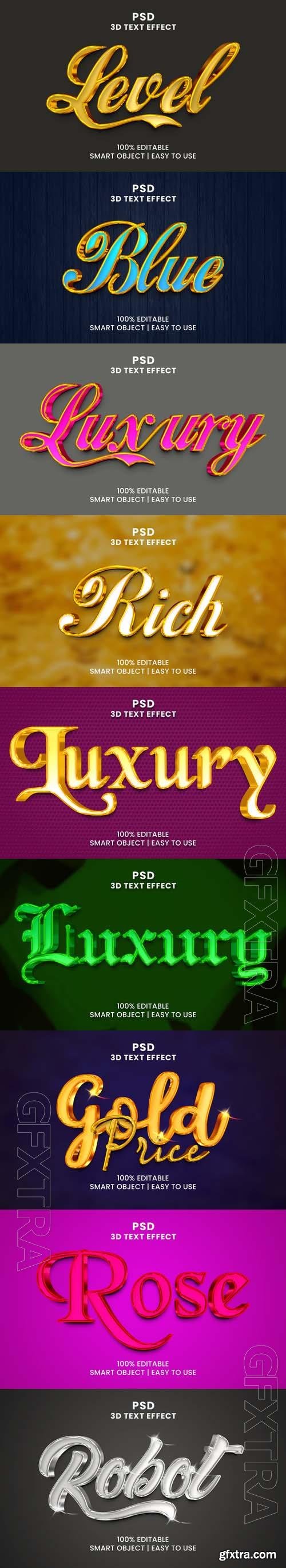 Psd style text effect editable set vol 391 