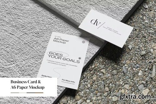 Business Card and A6 Paper Mockup UXSL7XL