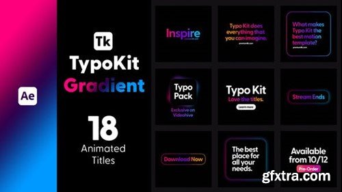 Videohive Typo Kit Gradient Titles for After Effects 44480076