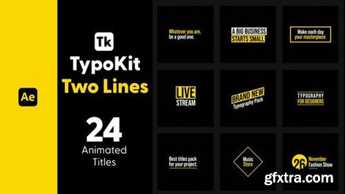 Videohive Typo Kit Two Lines Titles for After Effects 44488522