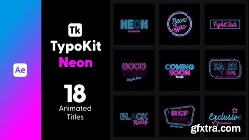 Videohive Typo Kit Neon Titles for After Effects 44505279