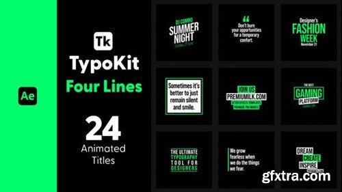 Videohive Typo Kit Four Lines Titles for After Effects 44500807