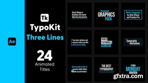 Videohive Typo Kit Three Lines Titles for After Effects 44500690