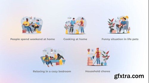 Videohive Rest at Home - Muted Colors Flat Concepts 44477042