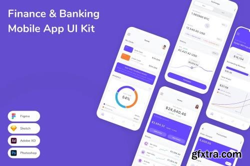 Finance & Banking Mobile App UI Kit VZLGHAU