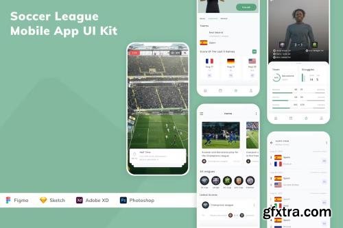 Soccer League Mobile App UI Kit 3TDR6ES