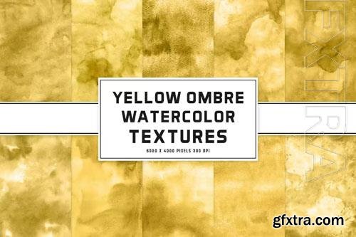 Yellow Ombre Watercolor Textures 