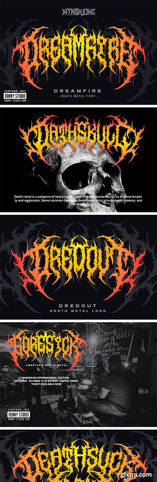 Dreamfire - Death Metal Font