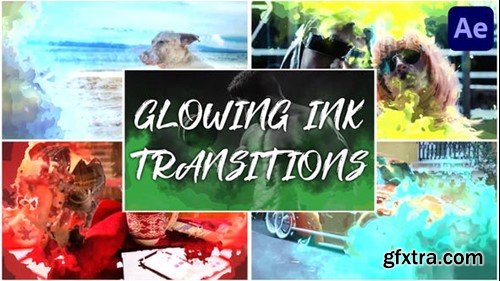 Videohive Glowing Ink Transitions for After Effects 44503032