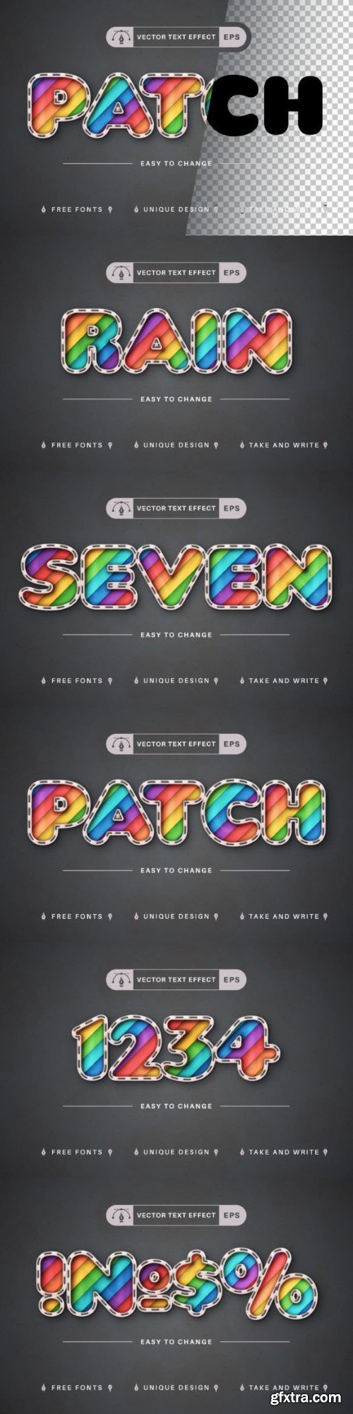 Rainbow Patch - Editable Text Effect