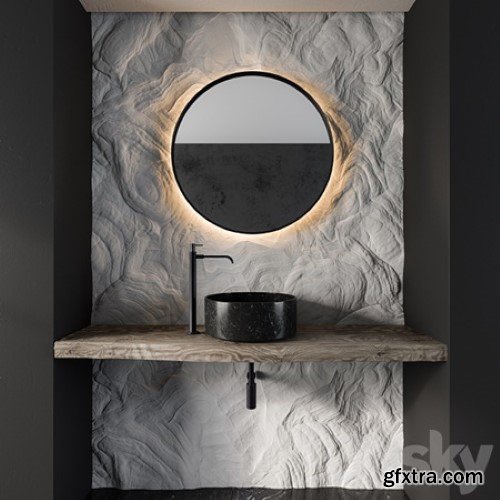 Pro 3DSky - Bathroom Furniture Gray Rock Wall