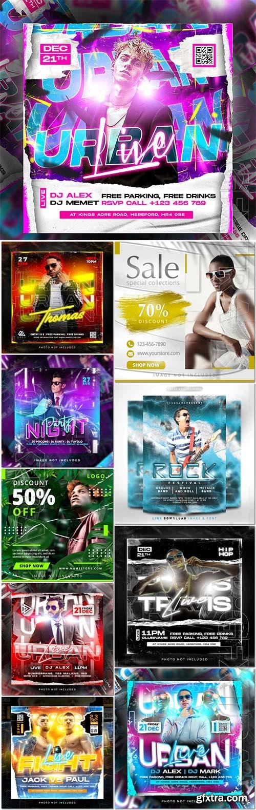 Flyer social media post, psd banner set vol 216 