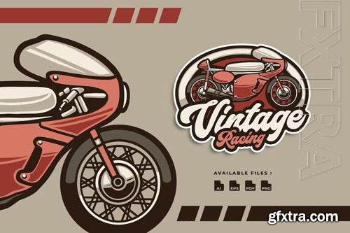 Vintage Racing Motorcycle Automotive logo