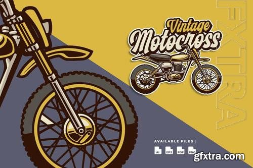 Vintage Motocross Motorcycle Automotive logo