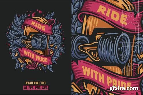 Ride With Pride Vector Illustration