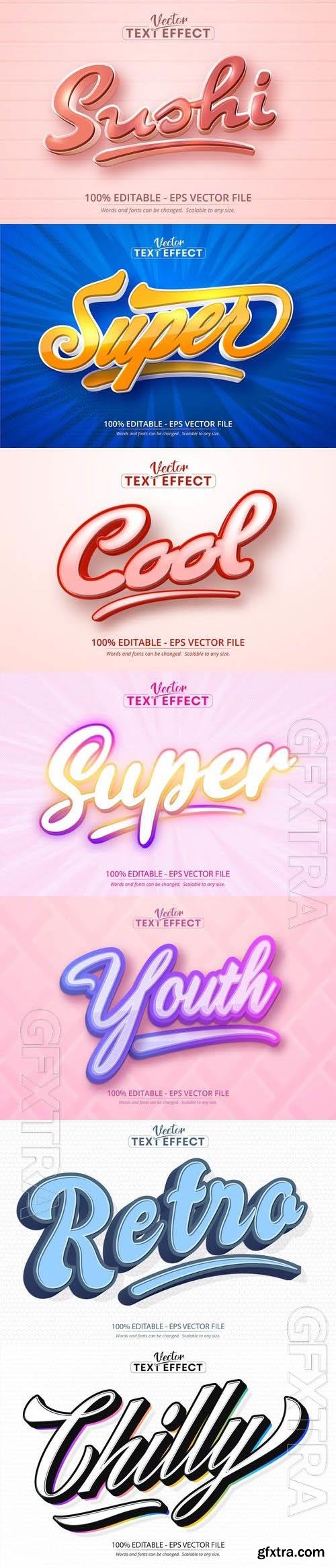 Vector 3d text editable, text effect font vol 127