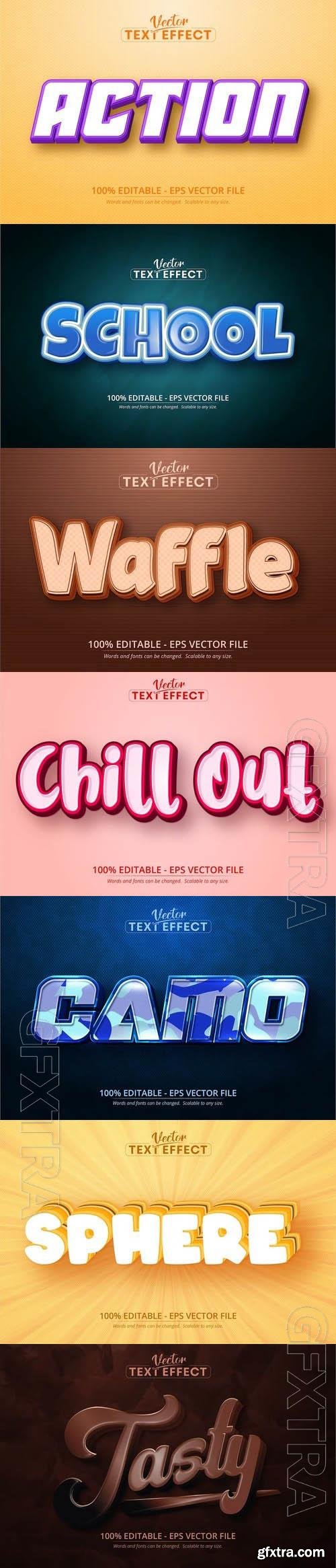 Vector 3d text editable, text effect font vol 128