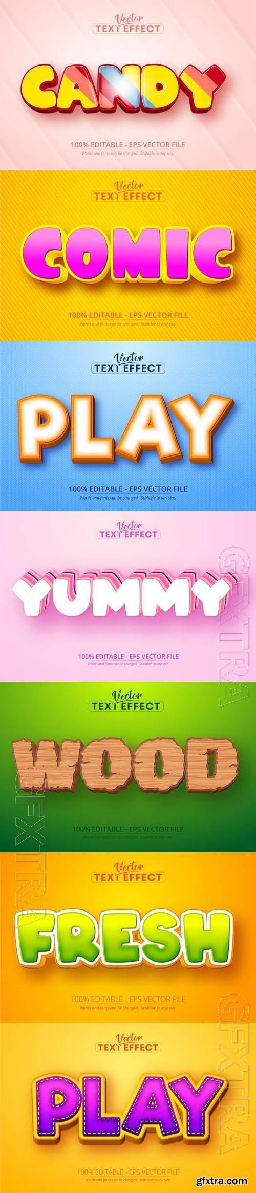 Vector 3d text editable, text effect font vol 123