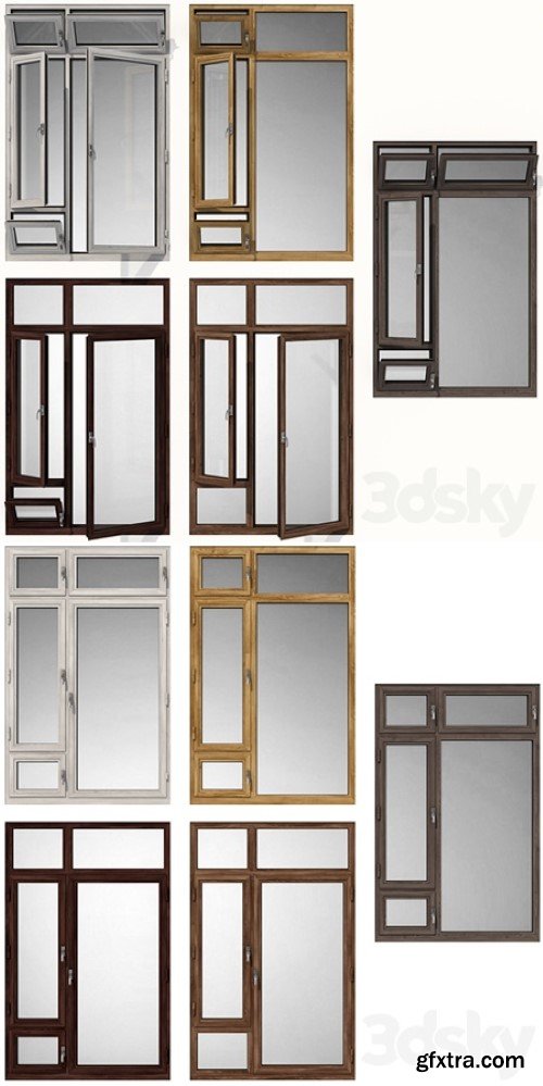 Pro 3DSky - Swing stained-glass wooden windows