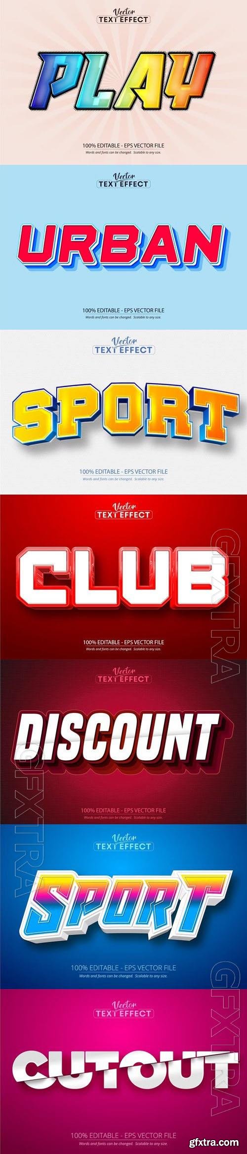 Vector 3d text editable, text effect font vol 144 