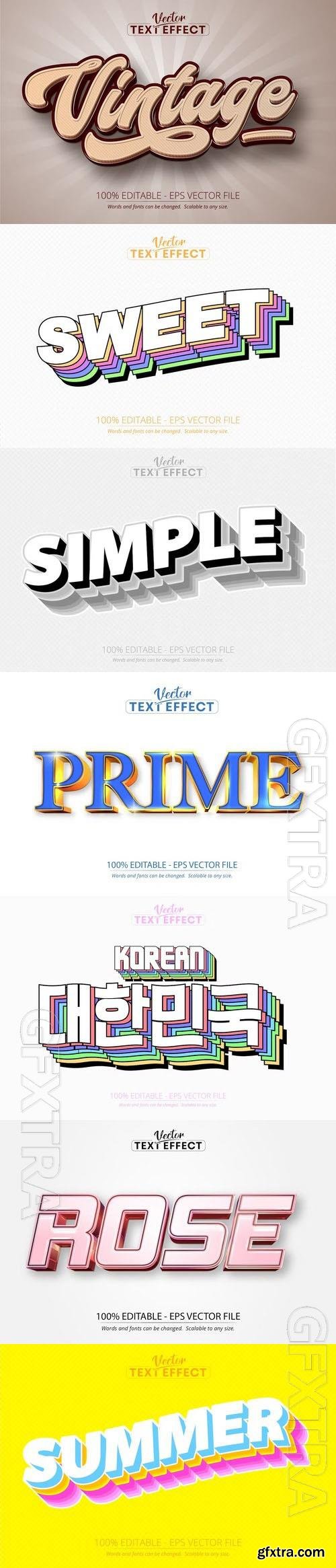 Vector 3d text editable, text effect font vol 142 