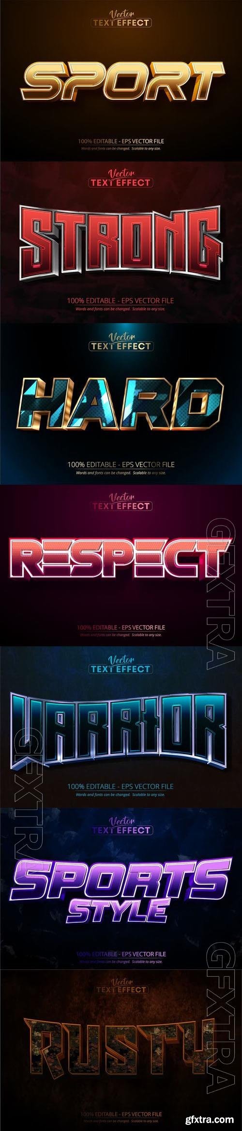 Vector 3d text editable, text effect font vol 137 