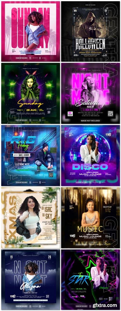 Flyer social media post, psd banner set vol 227