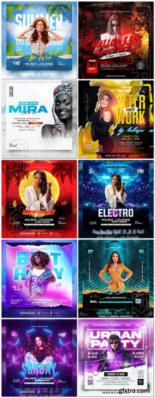 Flyer social media post, psd banner set vol 225