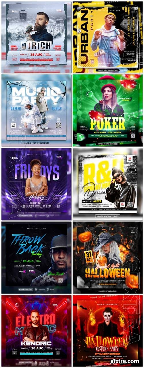 Flyer social media post, psd banner set vol 224