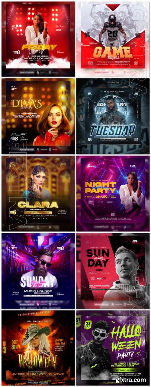 Flyer social media post, psd banner set vol 221