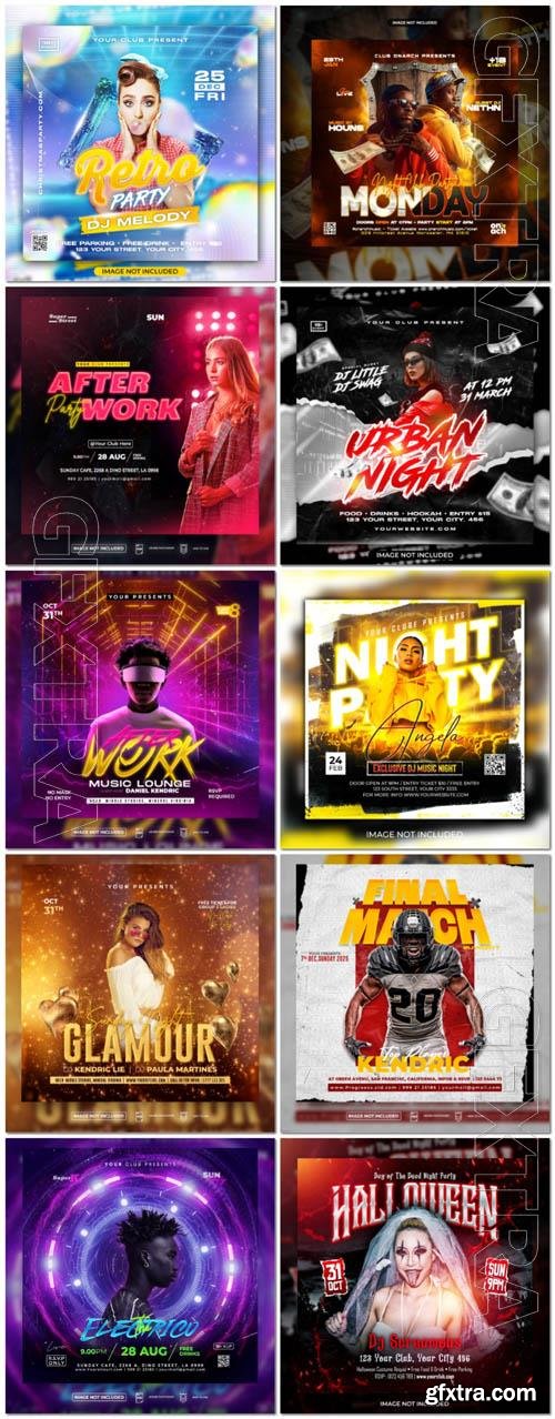 Flyer social media post, psd banner set vol 219