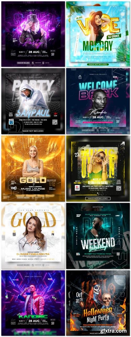 Flyer social media post, psd banner set vol 218