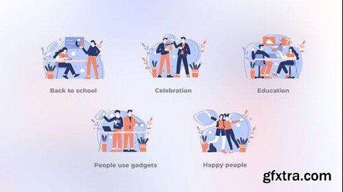 Videohive Happy People and Education - Blue concept 44610756