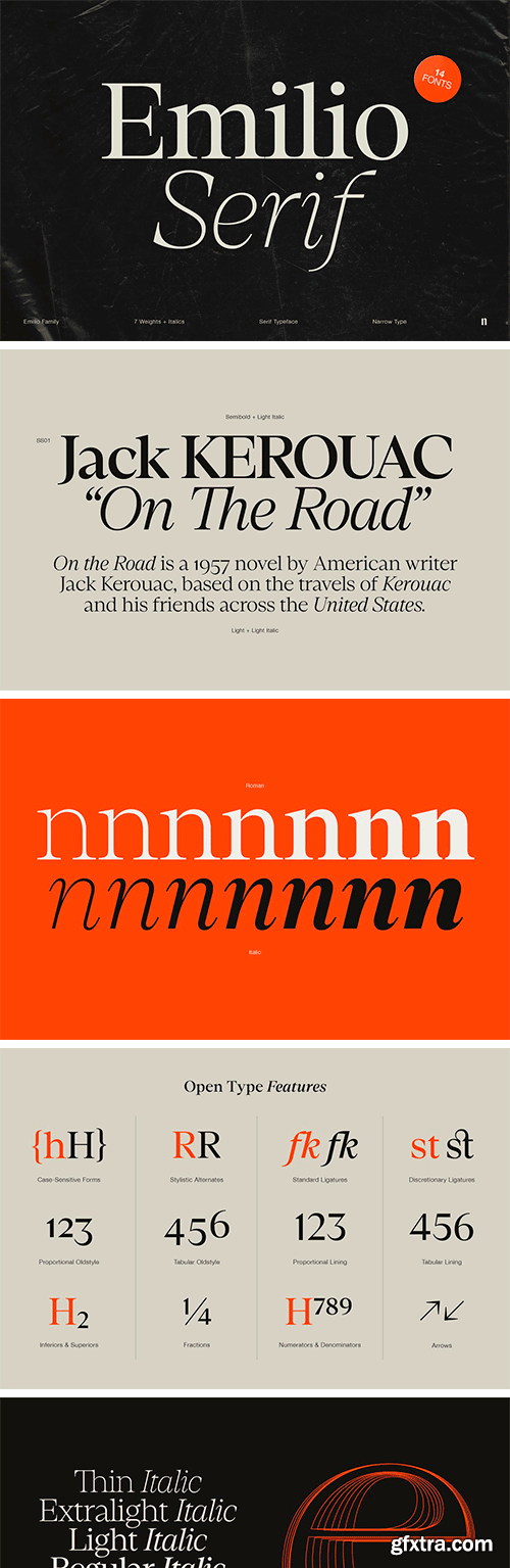 Emilio Serif Family (14 fonts)