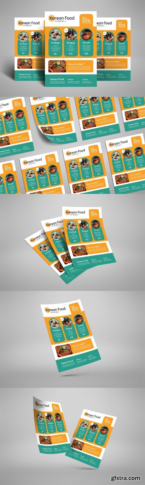 Korean food flyer template