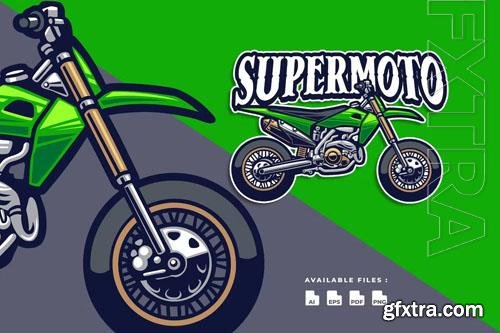 Supermoto Motorcycle Automotive logo design