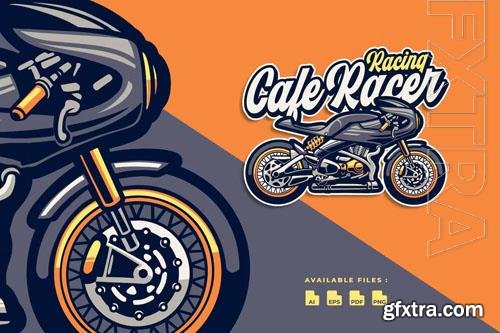 Racing Cafe Racer Motorcycle Automotive logo design