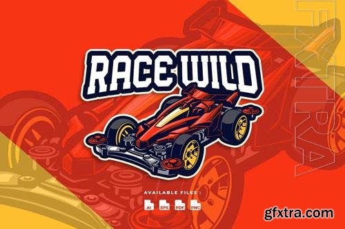 Mini 4WD Toys Car Model Kit Logo design