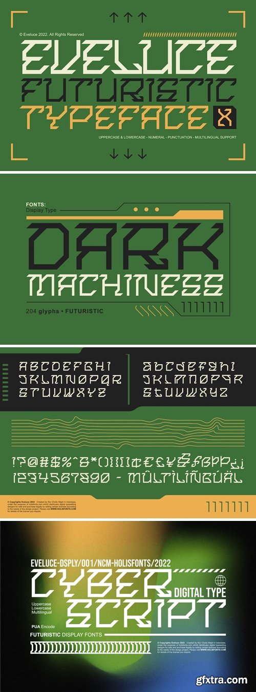 Eveluce Futuristic Font