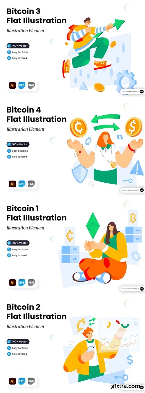 Bitcoin Flat illustration