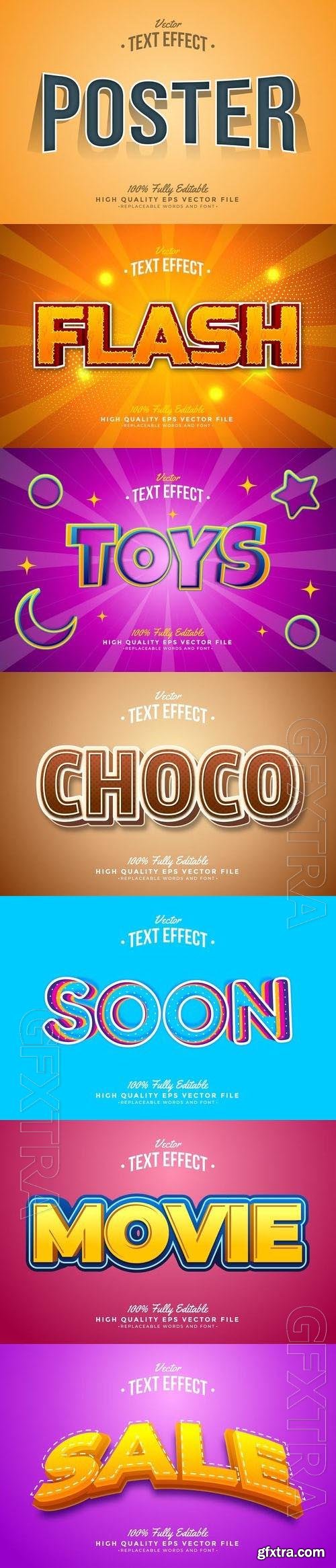 Vector 3d text editable, text effect font vol 150