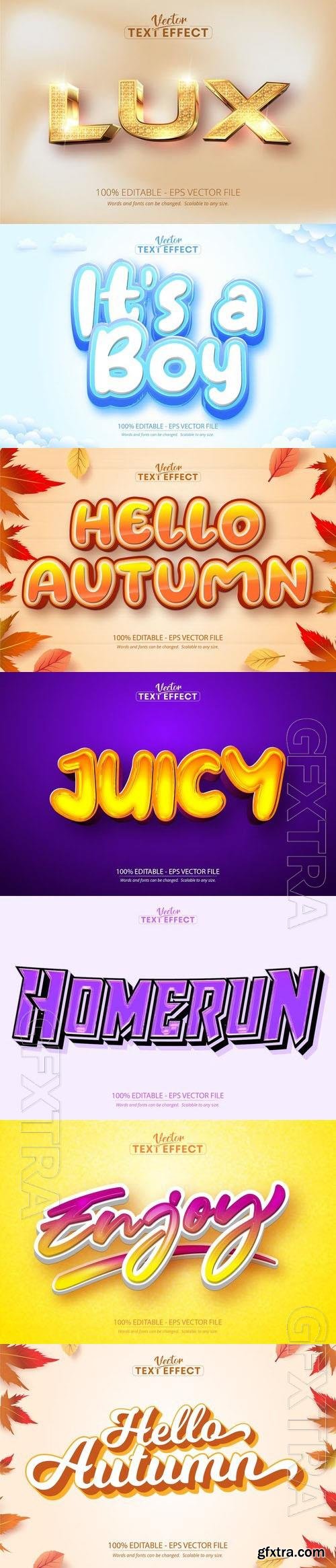 Vector 3d text editable, text effect font vol 148