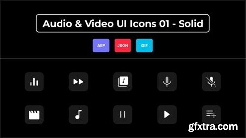 Videohive Audio & Video UI Icons 01 - Solid 44627453